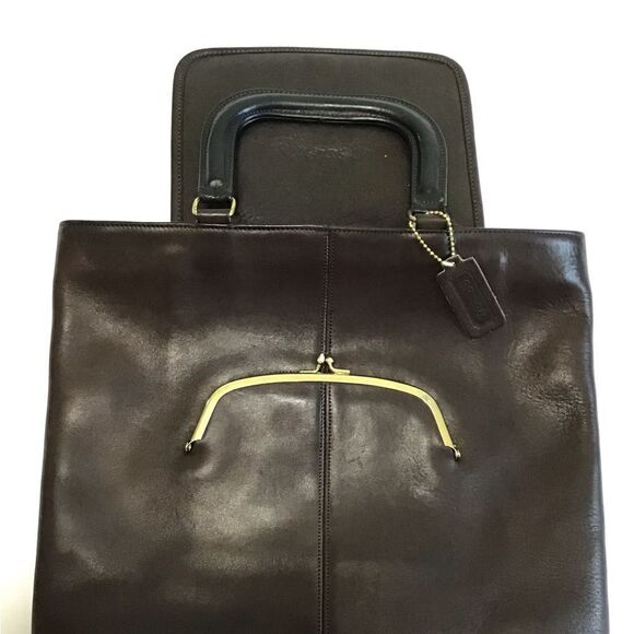 Vintage Coach Brown Leather Watermelon Tote Bag By Bonnie Cashin Pre-Creed - Picture 10 of 16